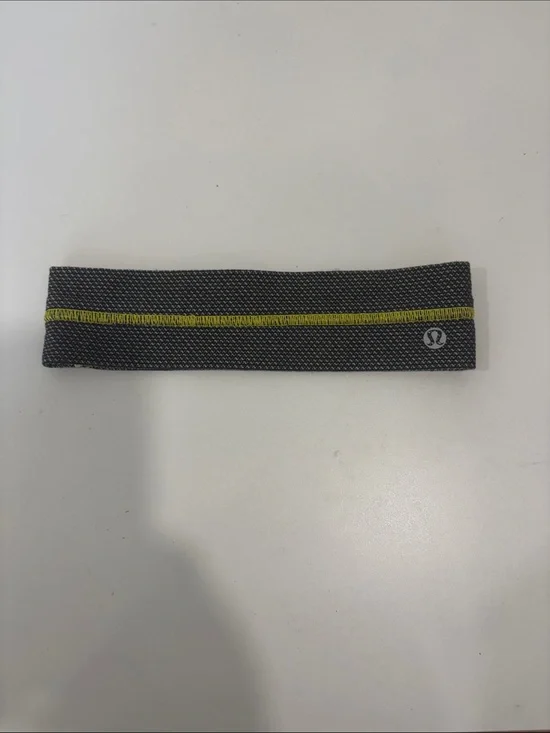 lululemon athletica Gray Headband with Yellow Stitching
