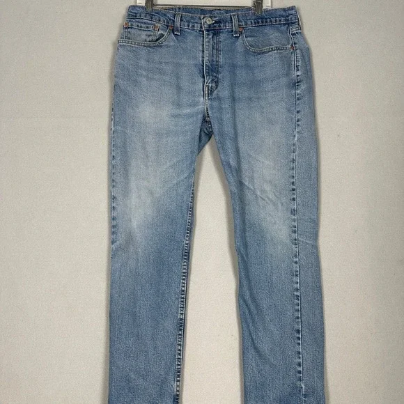 Levis 514 Jeans Mens 36X30 Blue Straight Fit Distressed Classic 5-Pocket Denim