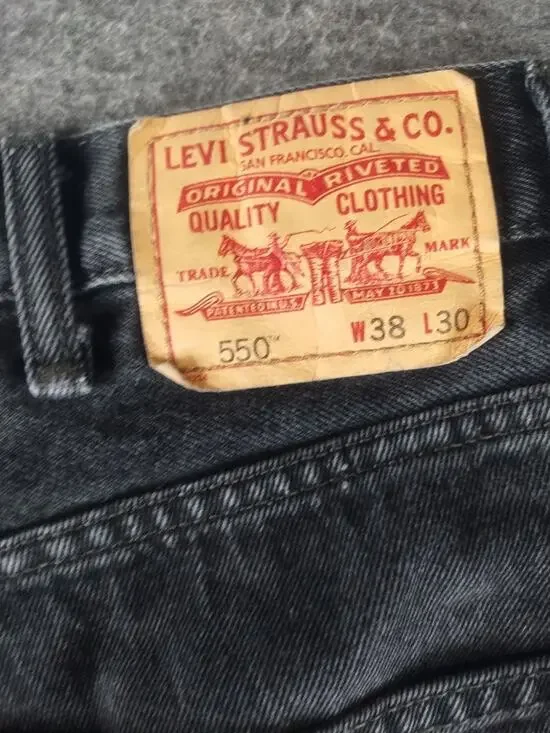 Levi’s 550 Denim Jeans Mens 38x30 Black Relaxed Fit Vintage Y2K