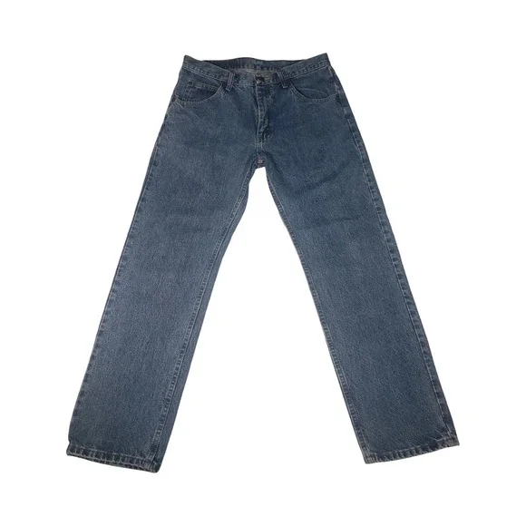 Wrangler Premium Quality Mens 32x30 Straight Leg Jeans Medium Wash 96501DS Blue