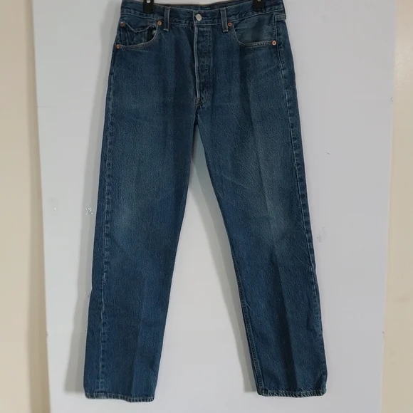 LEVI'S 501 Men's Straight Fit Denim Jeans - Deep Blue