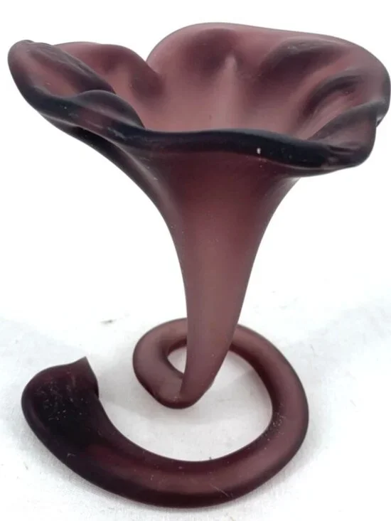 Amethyst Satin Glass Vase Trumpet 5