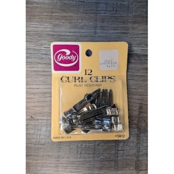 Goody Pin Curl Clips New Package Of  12  Vintage 1977 Hair Pins new