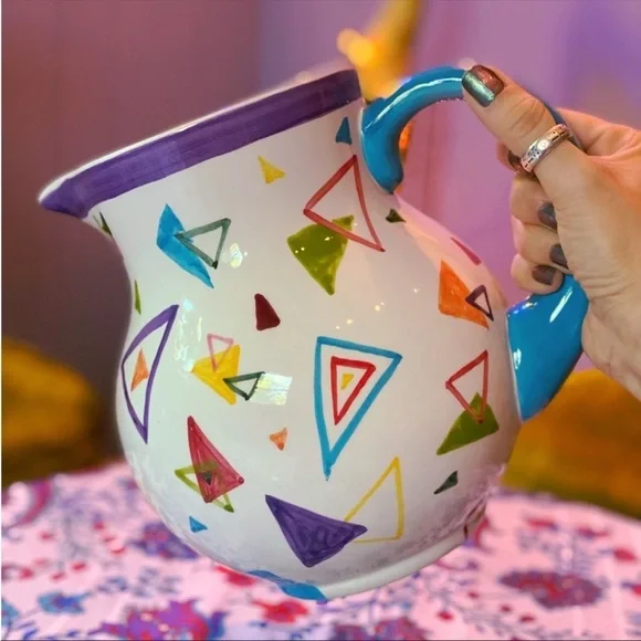 Vintage 1980s/1990s Designpac geometric ceramic pitcher/vase