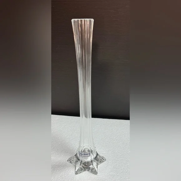 BOHEMIA HAND MADE Cristalea Elegant Clear Glass Vase
