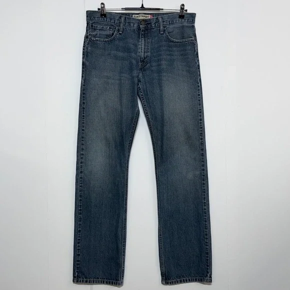 Levis 514 Jeans Mens 34x34 Blue Denim Slim Straight Leg Medium Wash Workwear