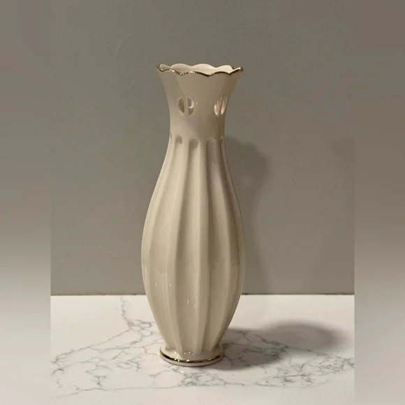 Lenox Ivory and Gold Trim Bud Vase