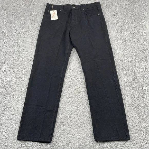 Hugo Boss Jeans Mens 38x32 Black Alabama Straight Leg Dark Denim Cotton NWT