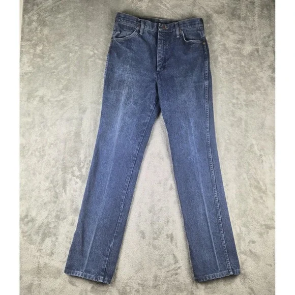 Vintage Wrangler Jeans Mens 32x34 Blue Denim 100% Cotton Western Cowboy Made USA