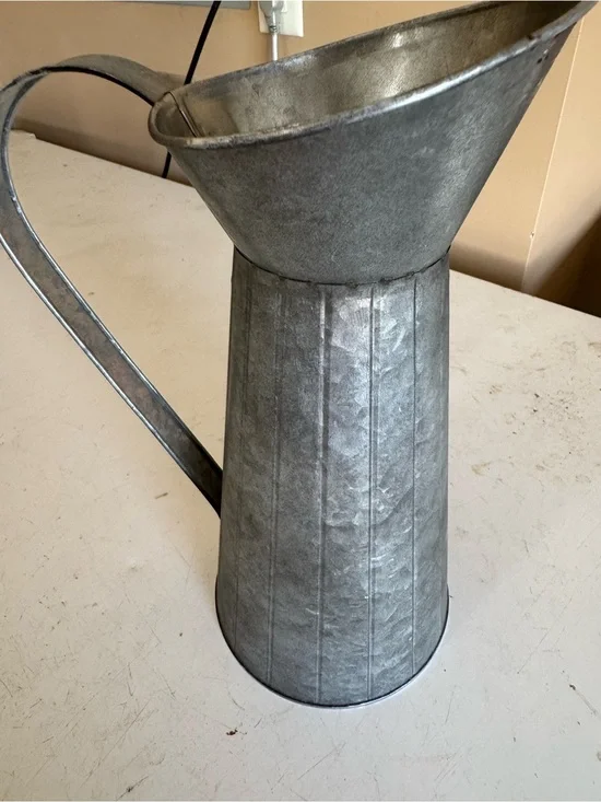 Galvanized Metal Watering Pitcher - Silver Ashland Springs Printemps Container