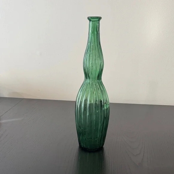 Vintage Emerald Green Empoli Genie Bottle 15 Inches No Stopper