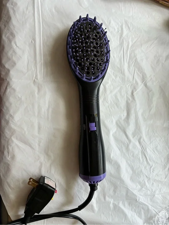 Black and Purple Hot Air Brush - Women's Hair Styling Tool