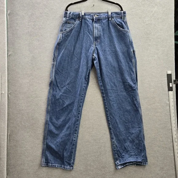 Dickies Men Jeans‎ 36X34 Blue Denim Carpenter Logo 32