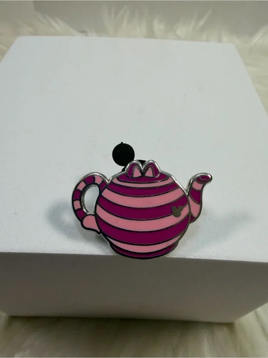 💙3/$20💙 Disney Pink Striped Teapot Enamel Pin