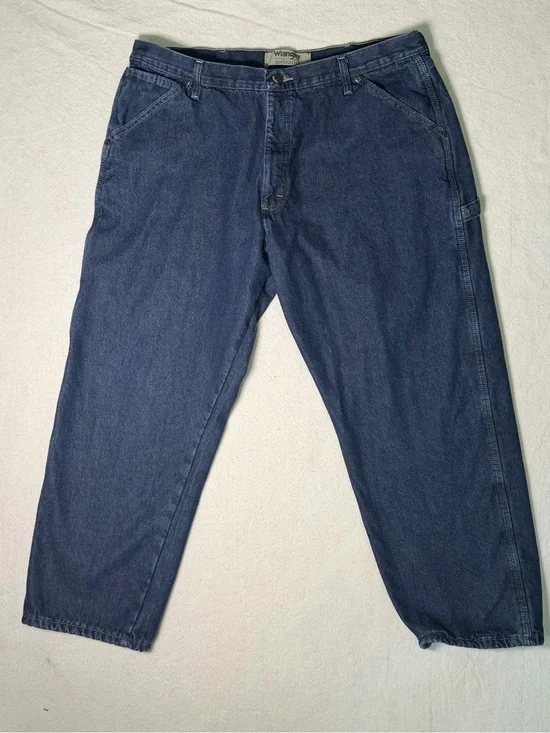 Wrangler Authentics Men's Fleece Lined Carpenter Jeans Blue Denim 40x29 ZM4FLDI