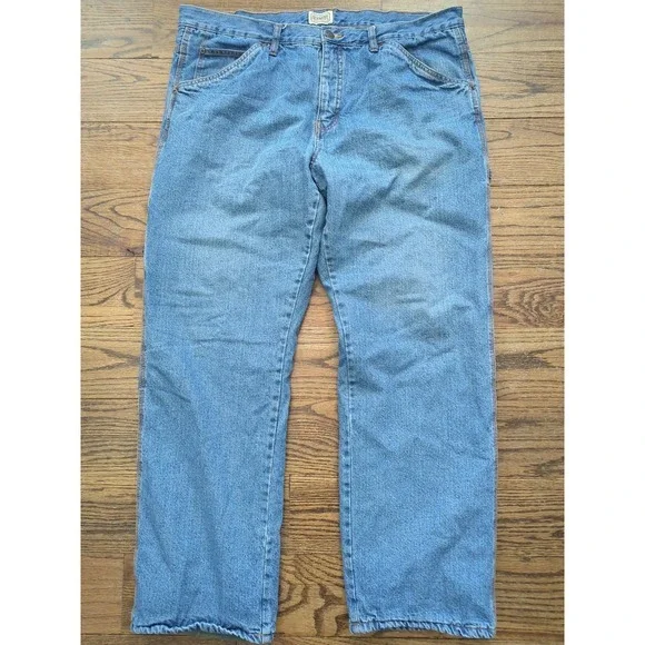 C.E. Schmidt Workwear Fleece Lined Carpenter Denim Jeans Size 40x34 Hammer Loop‎