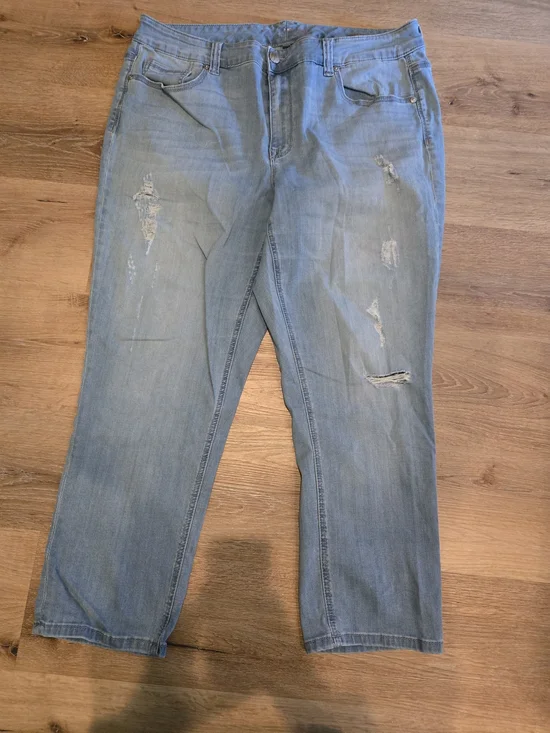 Melissa McCarthy Light Wash Relaxed Fit Distressed Men's Jeans