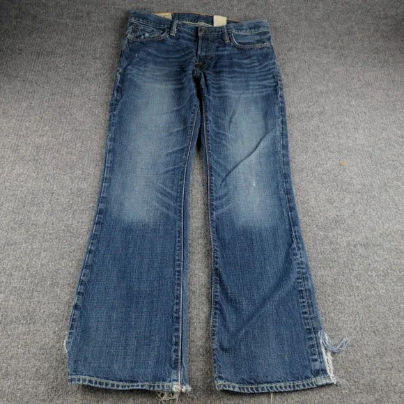 Abercrombie Fitch Mens Jeans 31x32 Blue Bootcut Button Fly Heavy Ounce Vintage