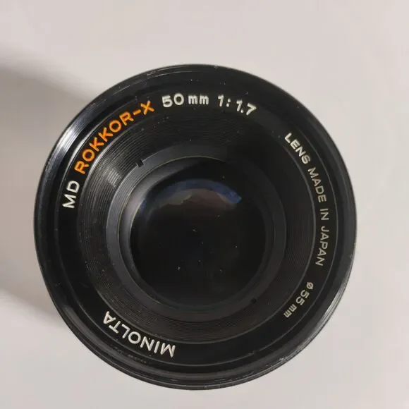 Minolta MD Rokkor-X lens 50mm 1:1.7 Japan 55mm