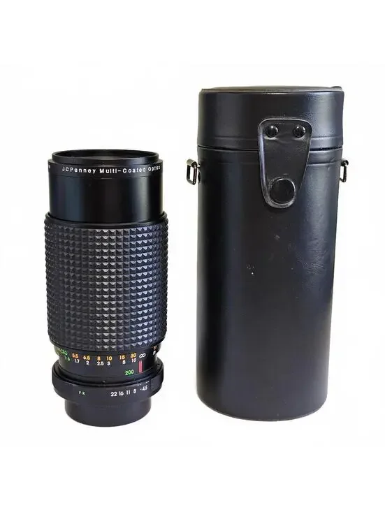 Vintage Camera 80-200 mm Lens Japan Macro JC Penney Film 35 mm Zoom Photography