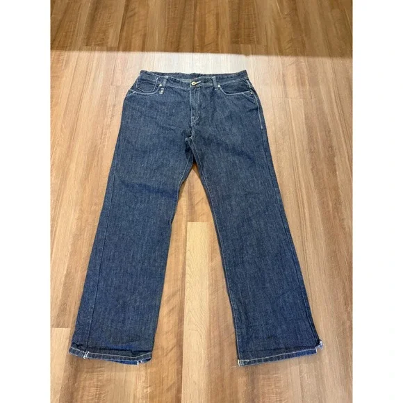 Enyce Jeans Mens 38 Blue Dark Wash Gold Embroidered Logo Baggy Y2K EYRU5597