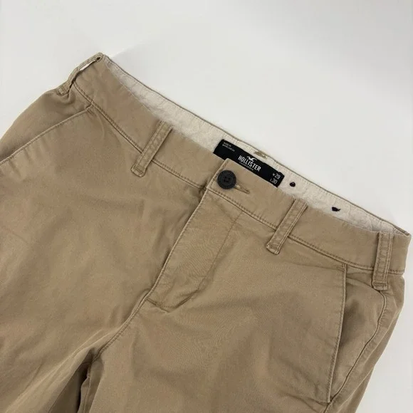Hollister Epic‎ Flex Men's 29x29 Skinny Chino Flat Front Tan Khaki Pants
