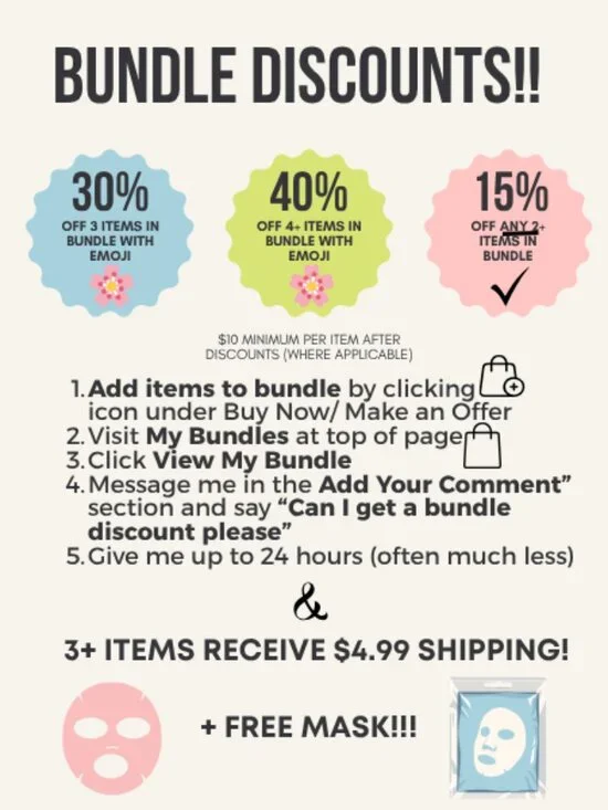 🌸  Bundle Discounts!!! 30% Off 3 + 40% Off 4 or More Items with 🌸  Emoji