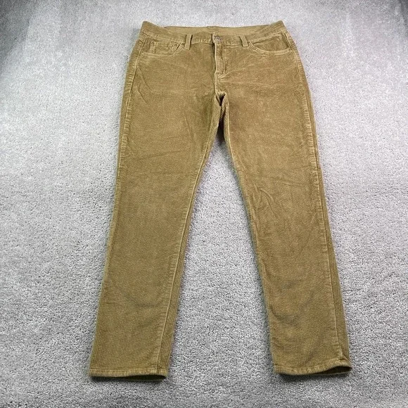Levis Pants‎ Womens 32 Brown Corduroy Boyfriend Mid Rise Straight Stretch Cords