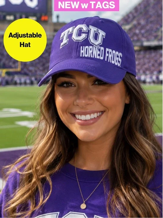 NEW w TAGS 🏷️  2/for $20 🪩  TCU Horned Frogs Embroidered, Adjustable Cap