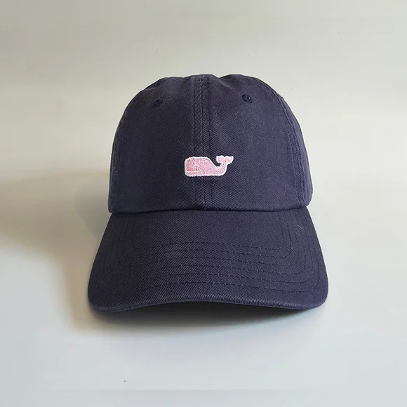 NWT Vinyard Vines Pink Whale Logo Baseball Hat in Vineyard Navy Women's