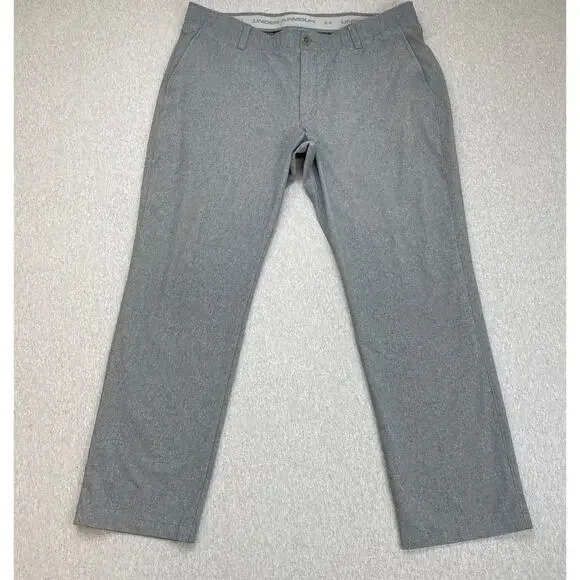 Under Armour Pants Mens 40 x 32 Gray Performance Flat Front‎ Straight Fit Golf