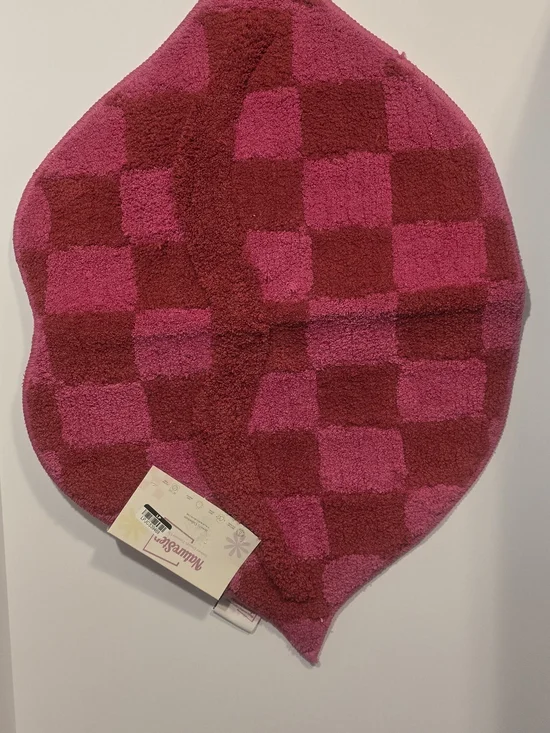 aden + anais Pink and Dark Pink Checkered Bath Mat