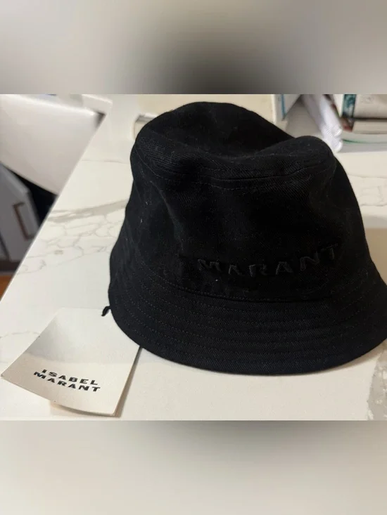 Isabel Marant Haley Bucket Hat, Black size 58 NWT