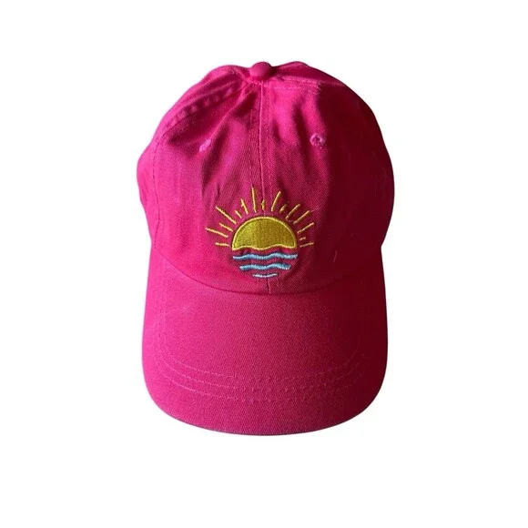 NEW Red Sun & Ocean Summer  Adult Baseball Cap Hat Adjustable Unisex Sun & Sky