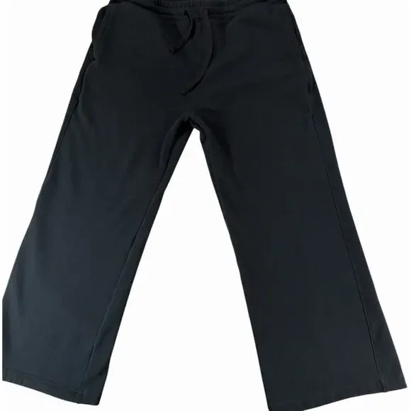 Aéropostale Men's Fleece Lined Sweatpants Size L Black Straight Leg Drawstring