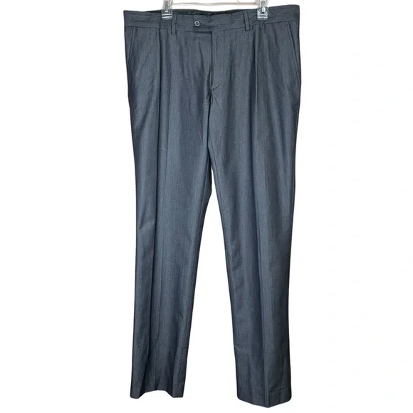 Zara Man Dress Pants Slacks Deluxe Sz 38 Dark Gray Suit Separate Flat Front NEW