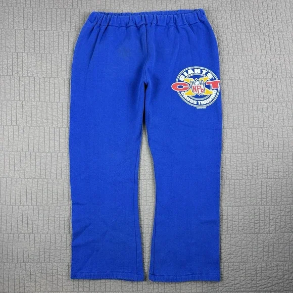 VTG 90s New York Giants Sweatpants Men's Large Blue NFL Football Workout Sports‎