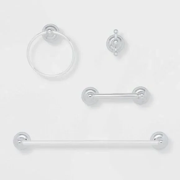 Open Box - Threshold - 4pc Classic Bath Hardware Set Chrome - Threshold Chrome