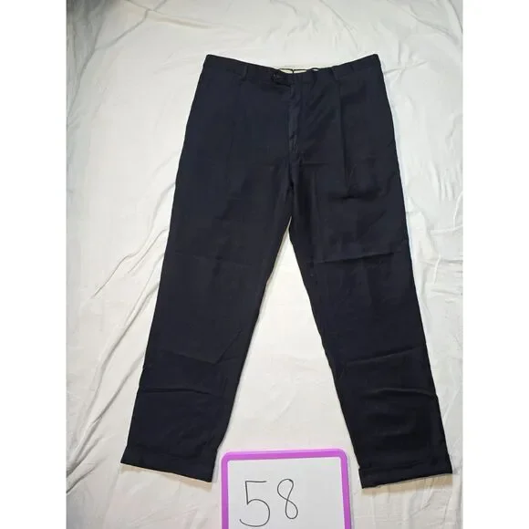 Daniel Cremieux Signature Collection Sz 38R Black Mens Pants Italian Fabric - 58