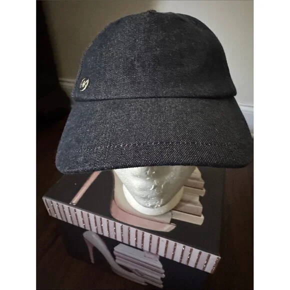 Blue Denim Cap with Small Round Michael Kors Metal Emblem