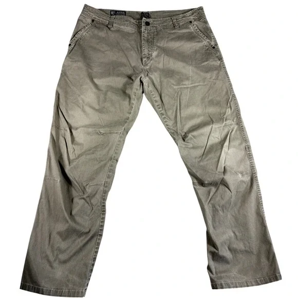 Kuhl Rydr Pants Mens 40x32 Khaki Green Faded Relaxed Fit Rugged Workwear Outdoor