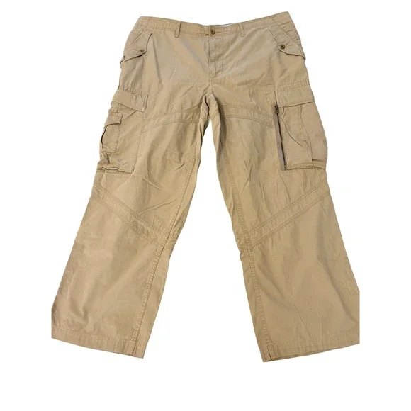 Polo Ralph Lauren‎ Mens Tan Khaki Cargo Pants Multi Pocket Workwear 48x32