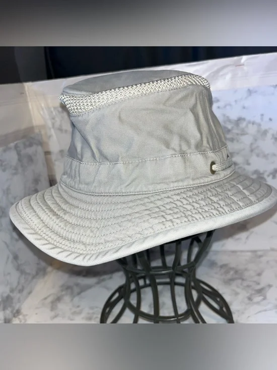 Tilley The Airflo T5 MO Sun Hat Boonie Size 6 7/8 Med Brim UPF 50 Stone