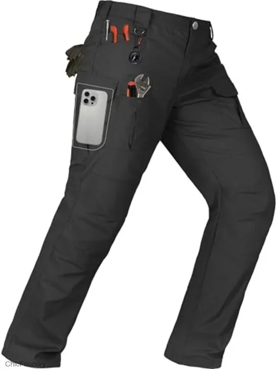 Men's Tactical Cargo Pants Water Resistant Stretch Ripstop Lightweight EDC Work