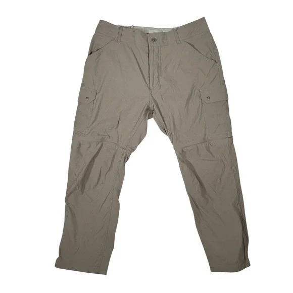Kuhl Renegade Cargo Convertible Pants‎ Khaki Tan Stealth Zip Hiking Mens 35.5x30