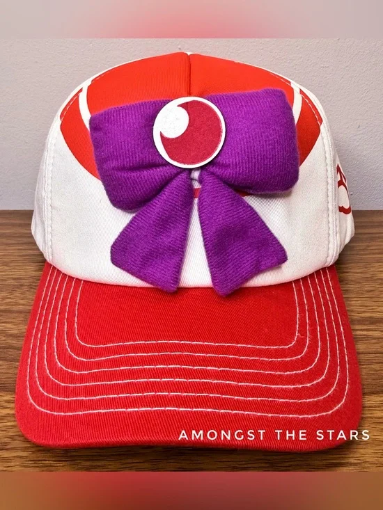 Sailor Moon Sailor Mars Rei Hino Purple Bow Red Snapback Hat Cap