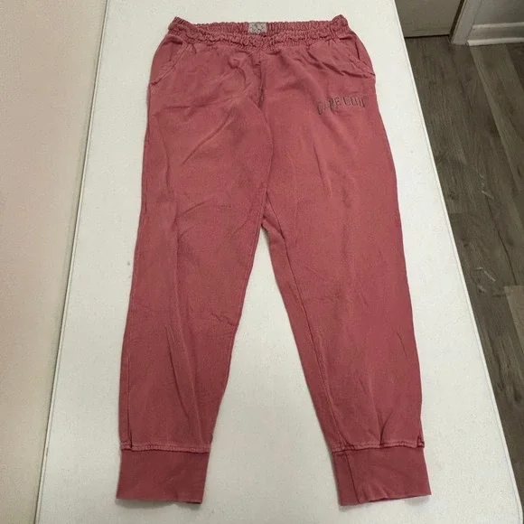 Cuffys Mens XL Cape Cod Ocean Wash Jogger Sweatpants Pink Cotton 6167