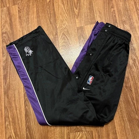 Vintage Nike Team Sacramento Kings Track Pants Tear Away‎ Snap Warmup Athletic