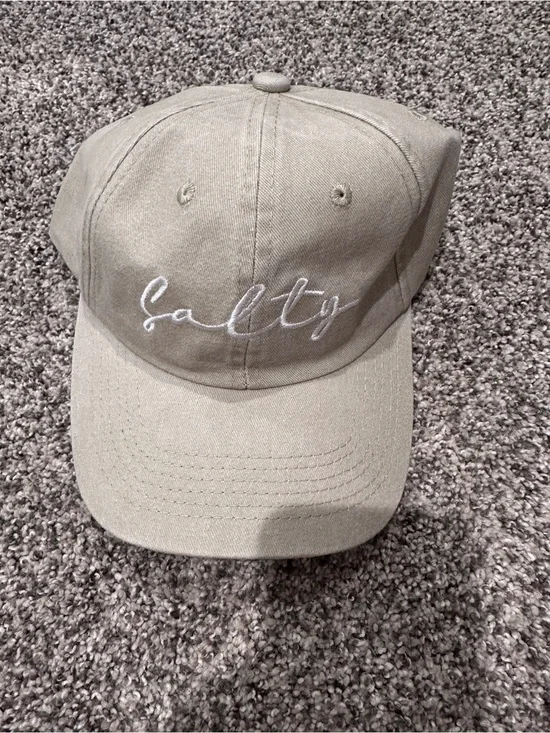 Salty Embroidered Khaki Baseball Cap