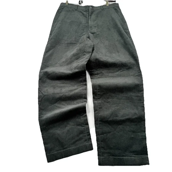 Malbon Corduroy Mens Pants Extremely Rare DarkGreen SZ-34 Casual Golf Korea Made